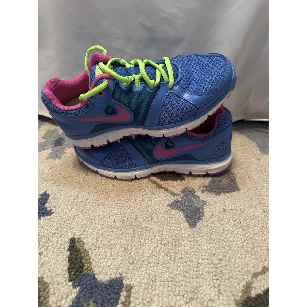 Nike LunarLon Running Shoes Blue Pink Green Women’s Size 6 Athletic Trainer - Picture 7 of 9